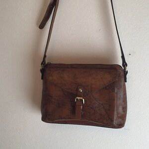 ✔️Patricia Nash Map Brown Crossbody Bag